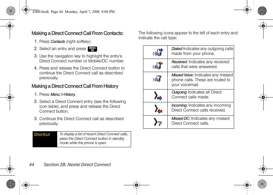 Samsung Z400 User Manual | Page 60 / 213