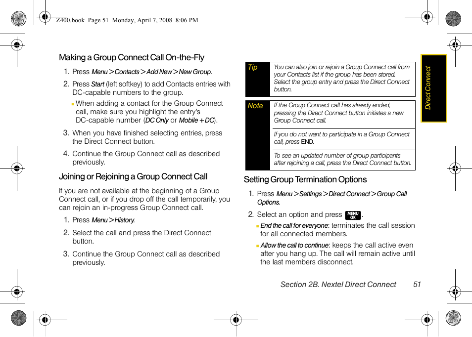 Samsung Z400 User Manual | Page 67 / 213