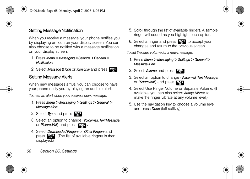 Samsung Z400 User Manual | Page 84 / 213