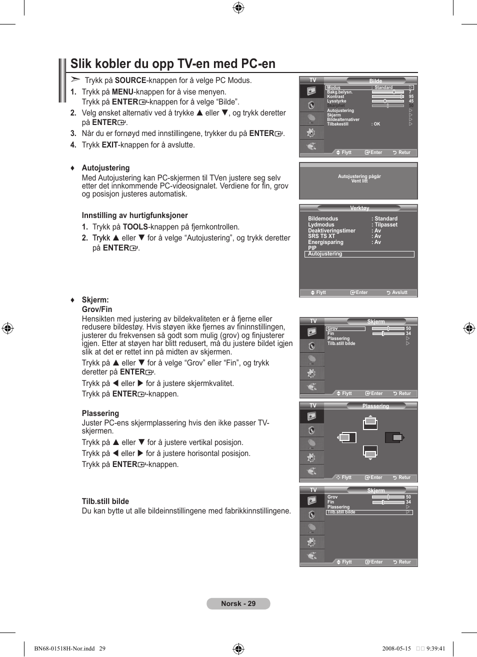 Slik kobler du opp tv-en med pc-en | Samsung BN68-01518H-00 User Manual | Page 136 / 177