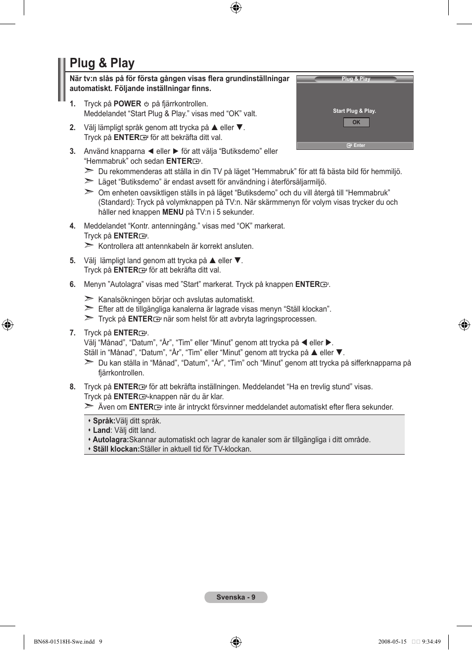 Plug & play | Samsung BN68-01518H-00 User Manual | Page 46 / 177