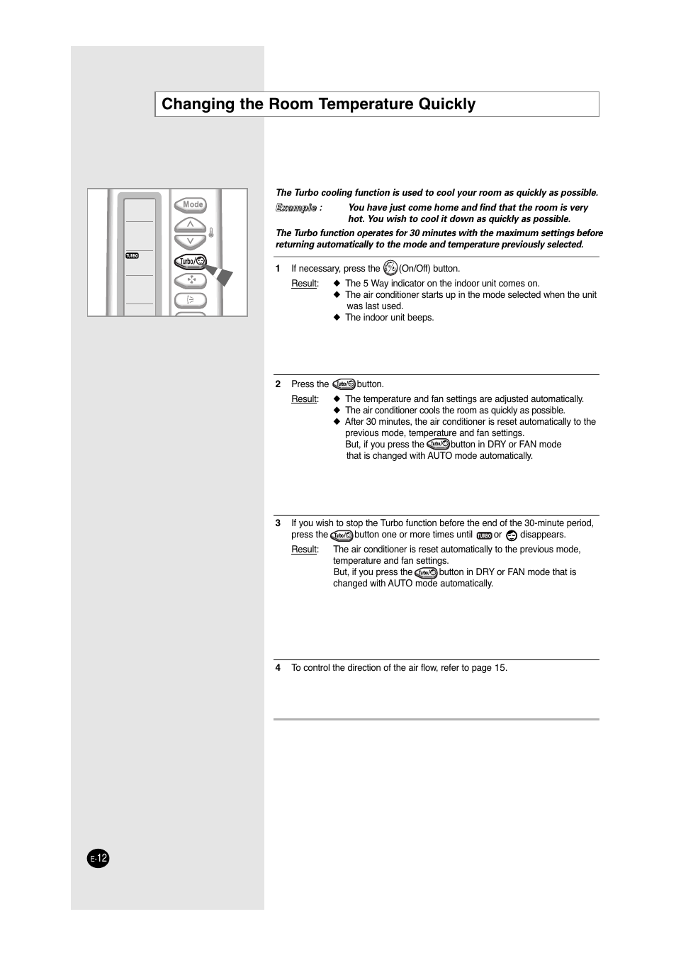 Changing the room temperature quickly | Samsung A6 User Manual | Page 12 / 46