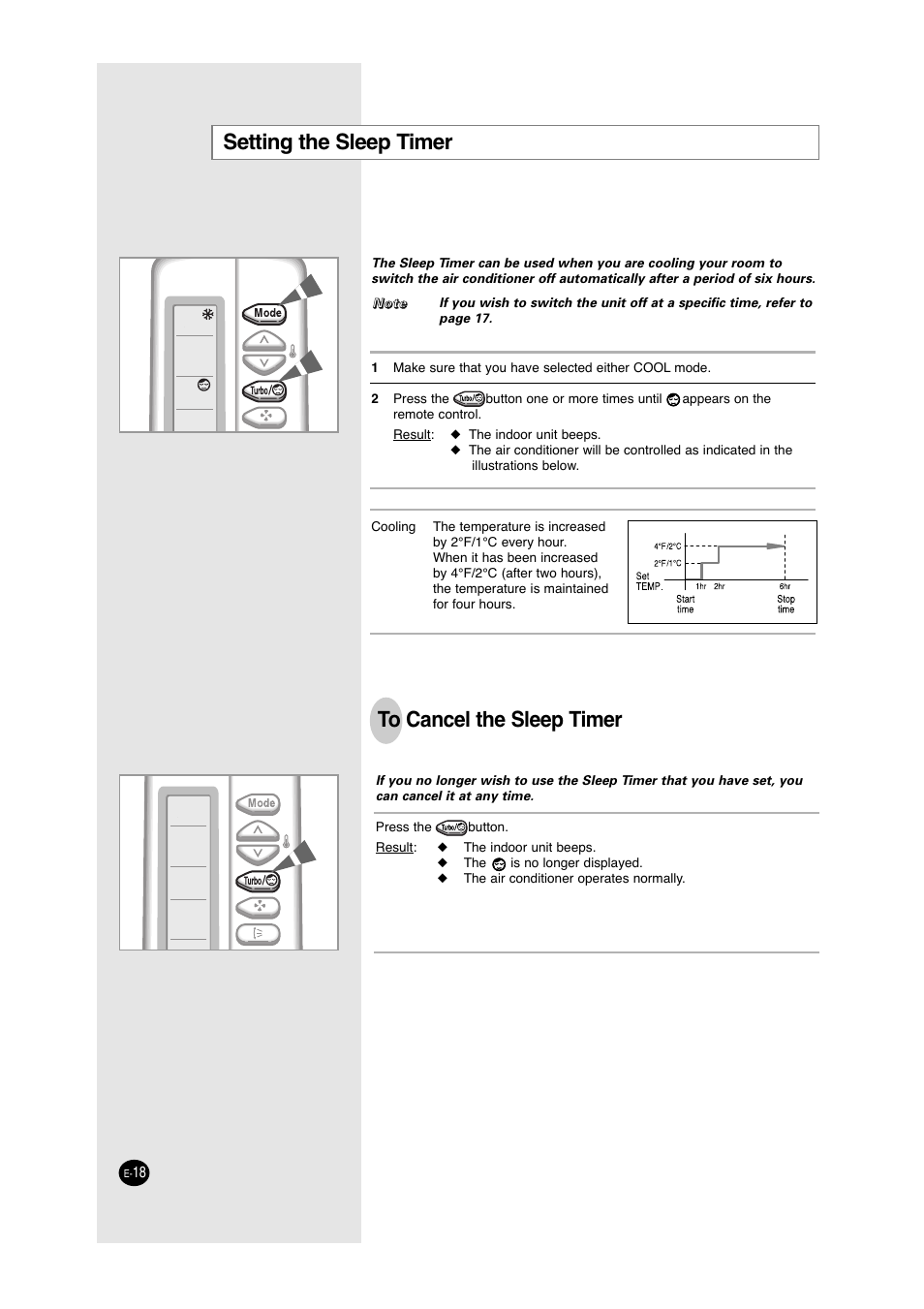 Setting the sleep timer | Samsung A6 User Manual | Page 18 / 46