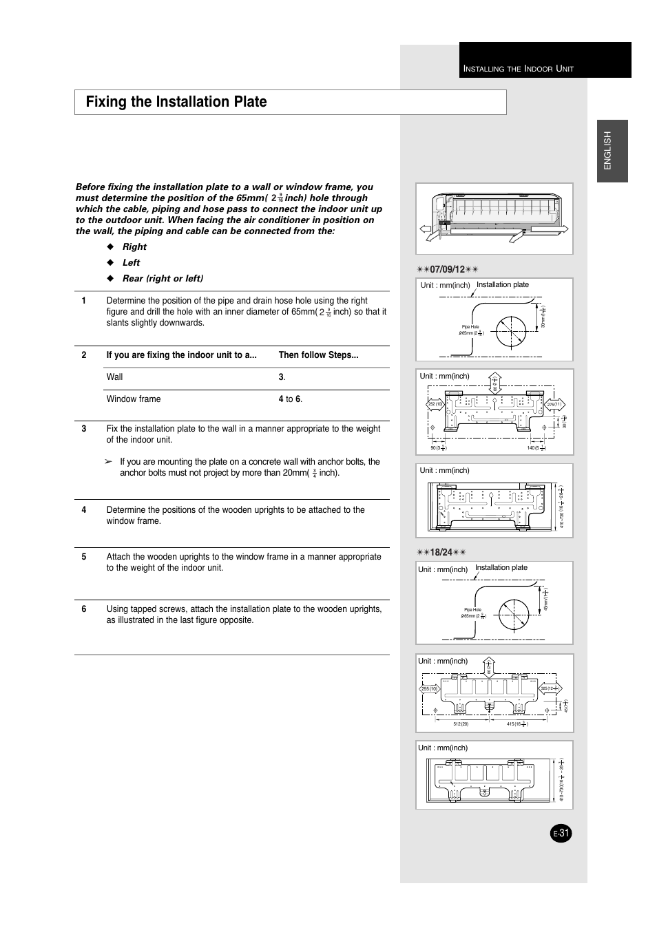 Fixing the installation plate, English | Samsung A6 User Manual | Page 31 / 46