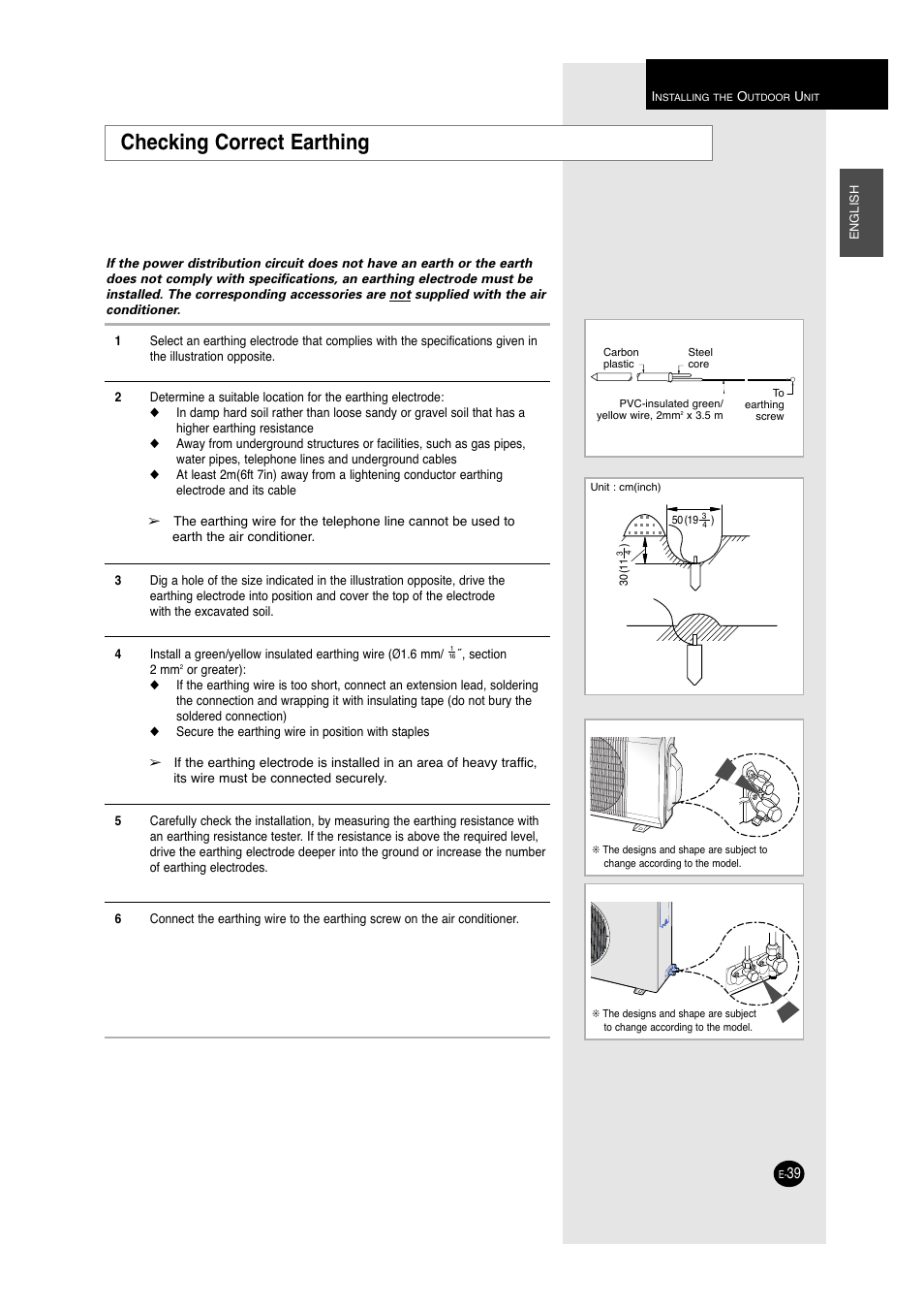 Checking correct earthing | Samsung A6 User Manual | Page 39 / 46