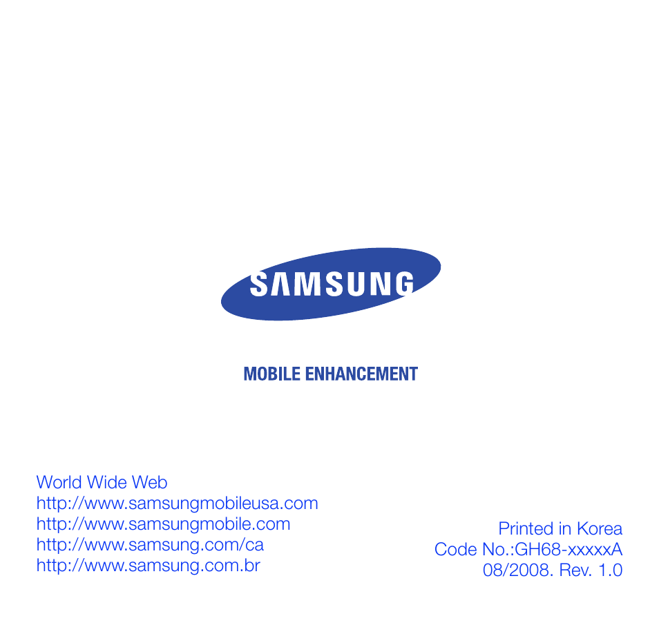 Samsung GH68-xxxxxA User Manual | 17 pages
