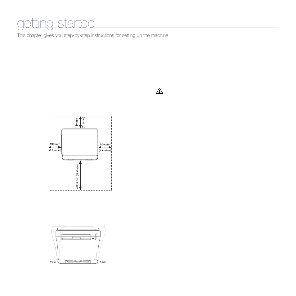 Getting started, Setting up the hardware, 24 setting up the hardware | Samsung CLX-3175FW User Manual | Page 121 / 220