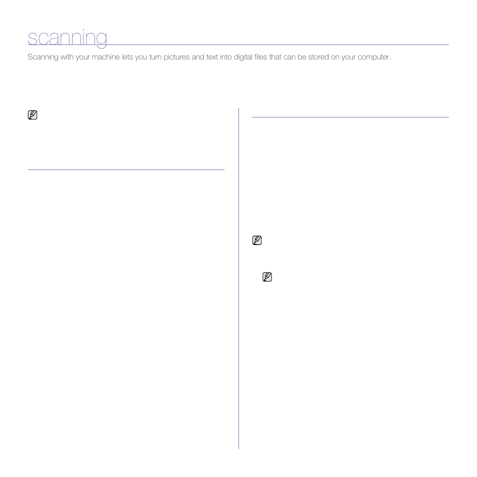 Scanning, Scanning basics, Scanning from the control panel | Setting scan information in samsung scan manager, Scanning to application programs | Samsung CLX-3175FW User Manual | Page 46 / 220