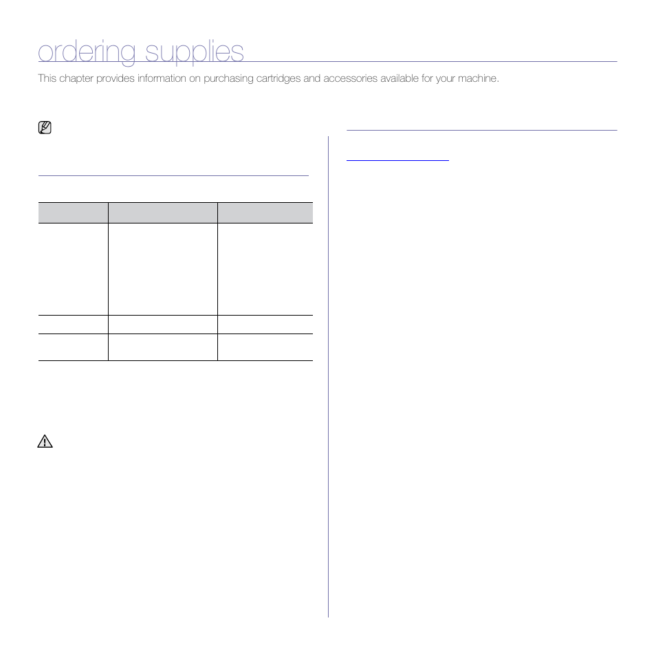 Ordering supplies, Supplies, How to purchase | Samsung CLX-3175FW User Manual | Page 87 / 220