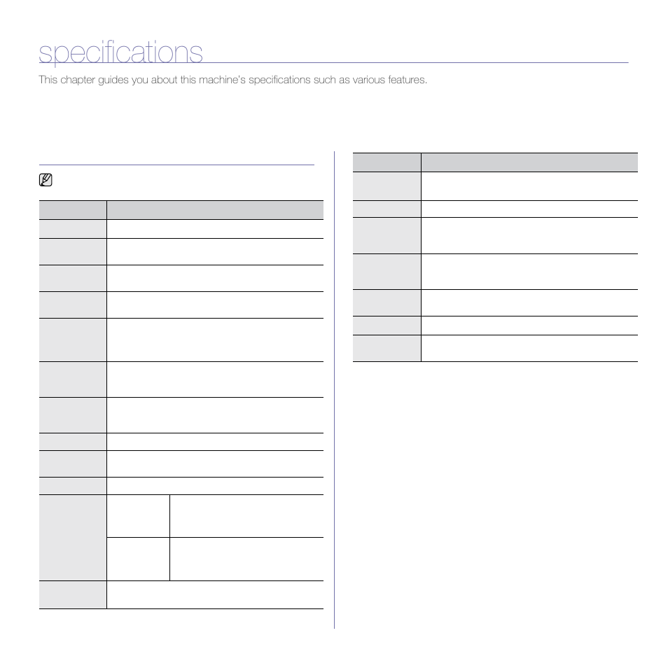 Specifications, General specifications | Samsung CLX-3175FW User Manual | Page 88 / 220