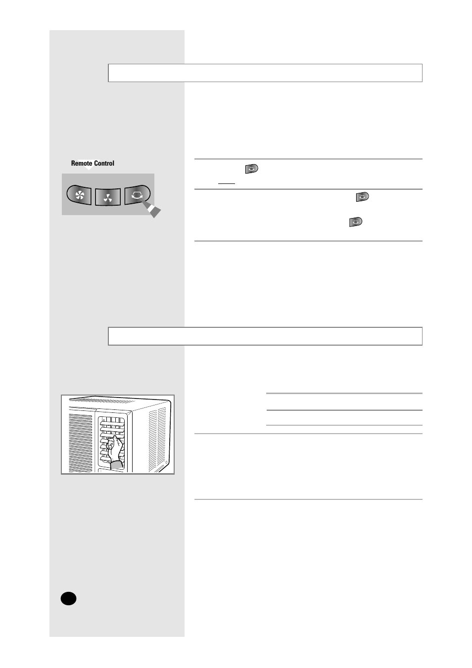 Adjusting the air flow direction horizontally | Samsung WC12ZR User Manual | Page 10 / 18