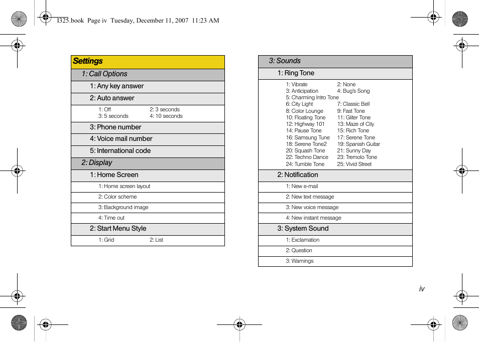 Settings | Samsung ACE User Manual | Page 10 / 210