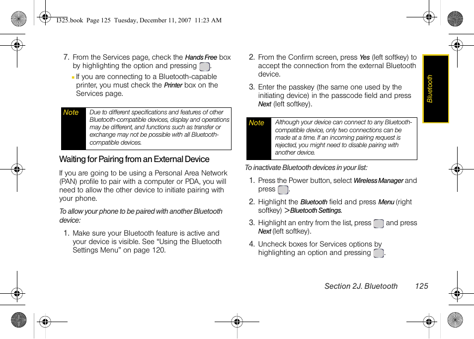 Waiting for pairing from an external device | Samsung ACE User Manual | Page 140 / 210