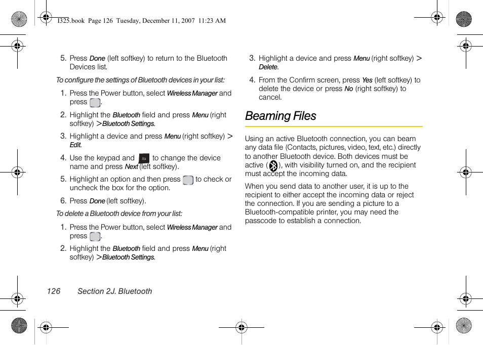 Beaming files | Samsung ACE User Manual | Page 141 / 210