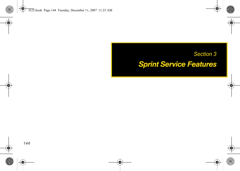 Sprint service features, Section 3: sprint service features | Samsung ACE User Manual | Page 159 / 210