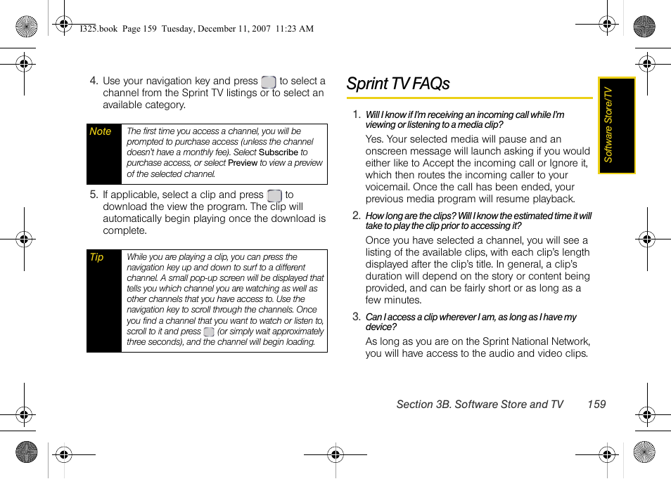 Sprint tv faqs | Samsung ACE User Manual | Page 174 / 210