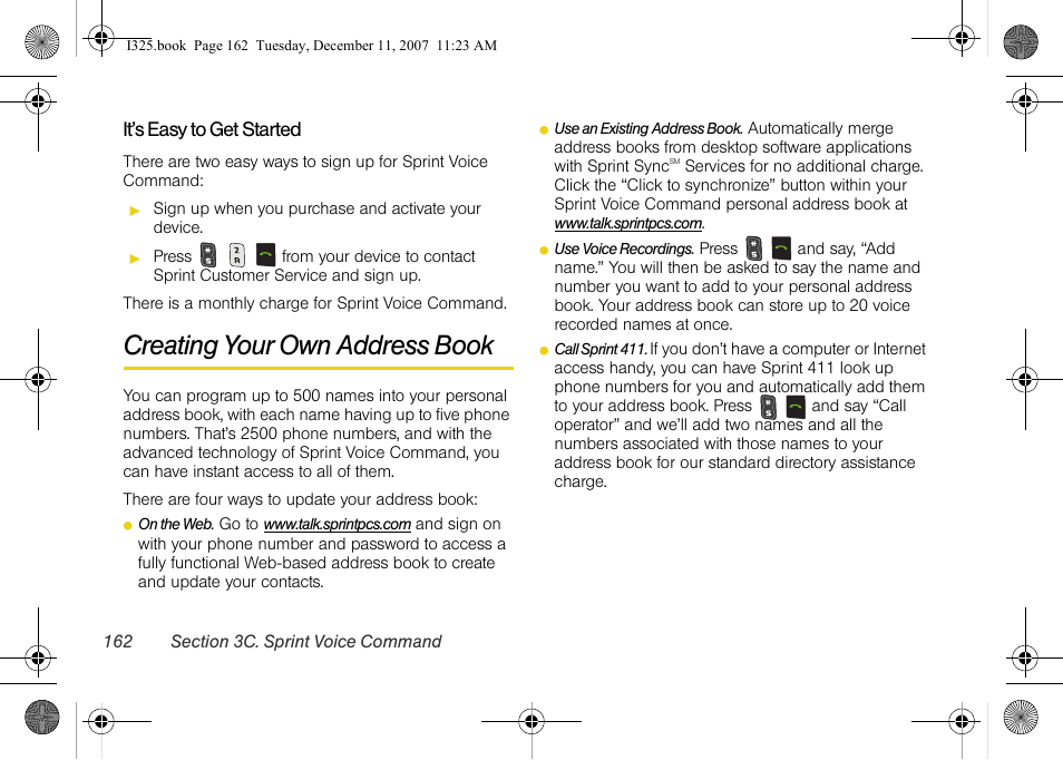 It’s easy to get started, Creating your own address book | Samsung ACE User Manual | Page 177 / 210