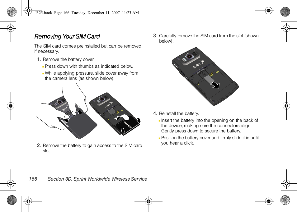 Removing your sim card | Samsung ACE User Manual | Page 181 / 210