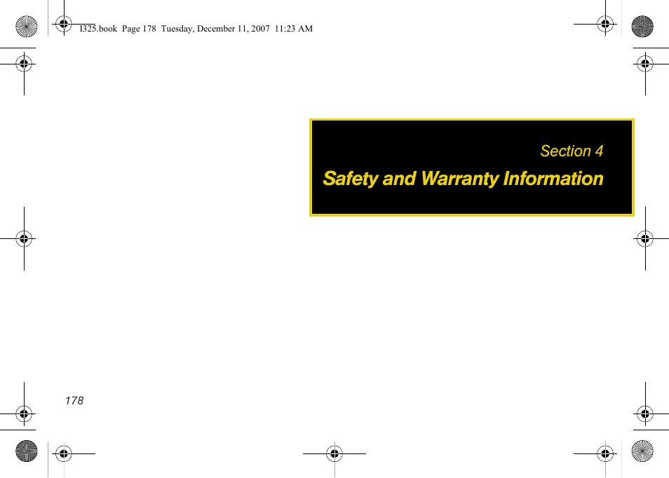 Safety and warranty information, Section 4: safety and warranty information 178 | Samsung ACE User Manual | Page 193 / 210