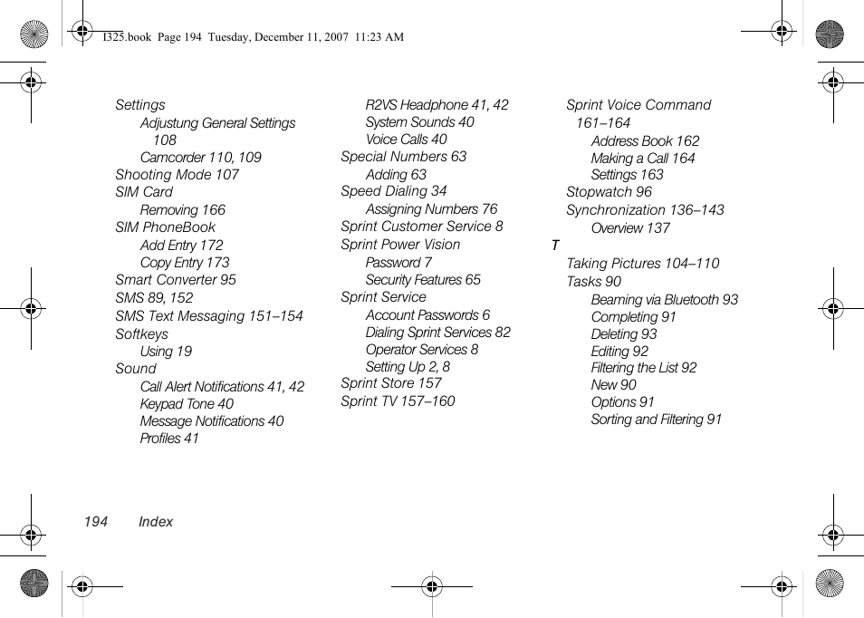 Samsung ACE User Manual | Page 209 / 210