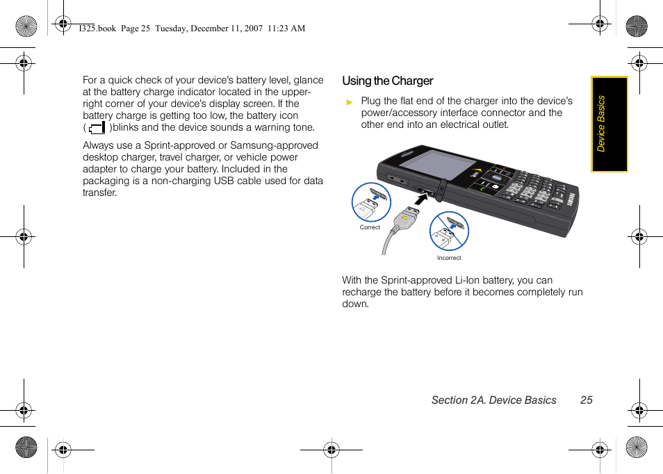 Using the charger | Samsung ACE User Manual | Page 40 / 210