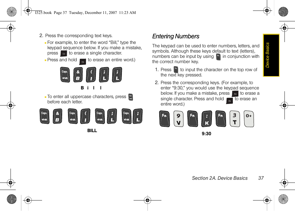 Entering numbers | Samsung ACE User Manual | Page 52 / 210