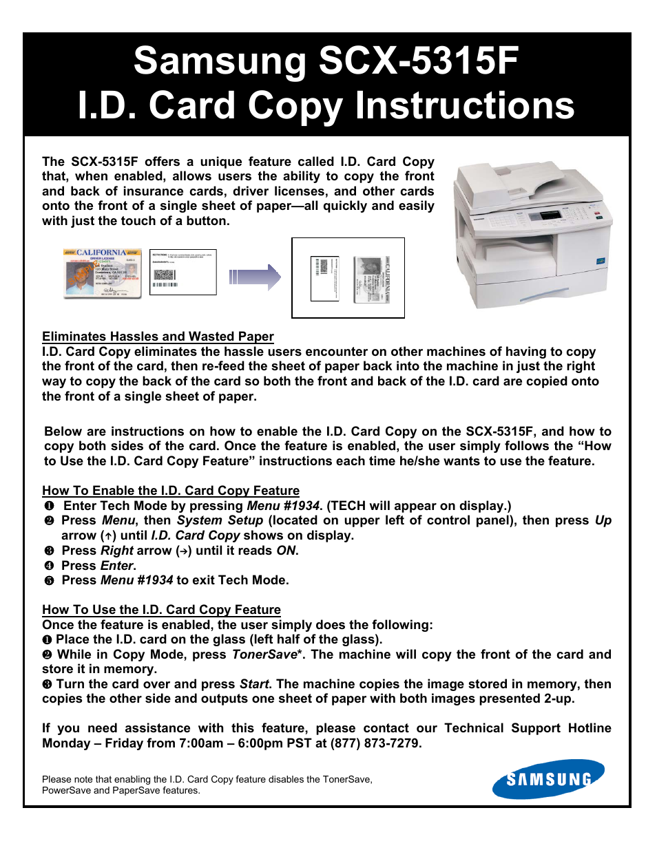 Samsung SCX-5315F User Manual | 1 page