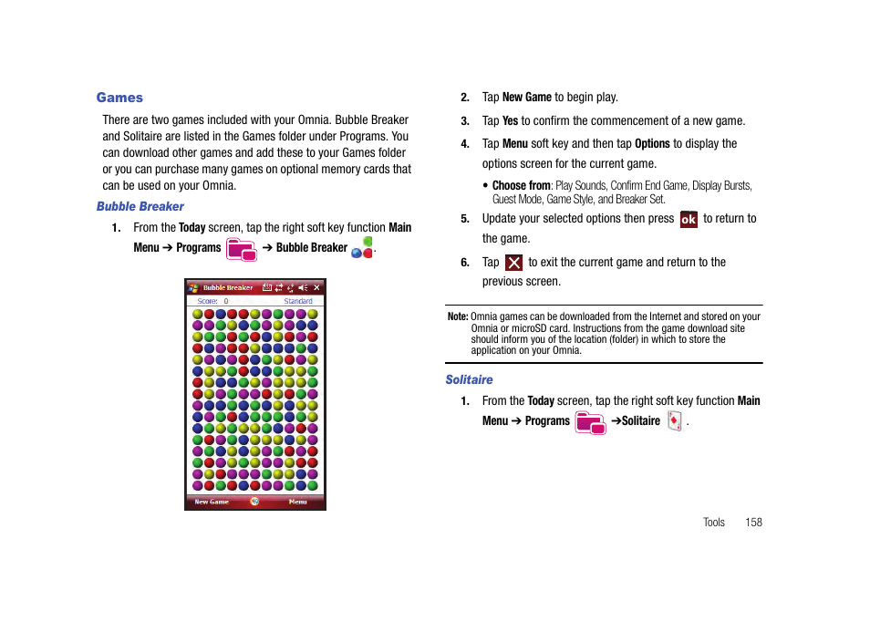 Games | Samsung Cell Phone User Manual | Page 161 / 209