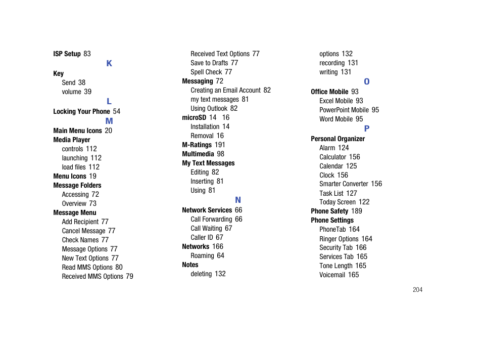 Samsung Cell Phone User Manual | Page 207 / 209
