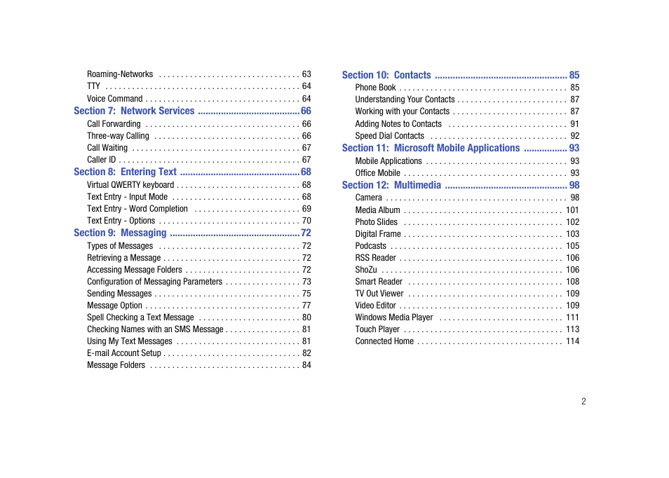 Samsung Cell Phone User Manual | Page 5 / 209