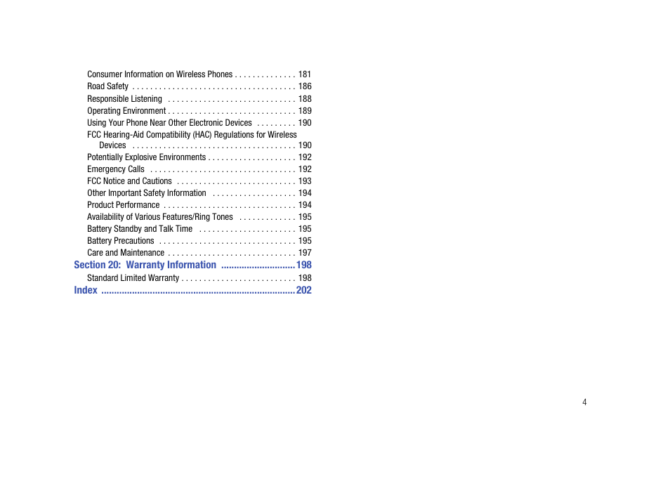 Samsung Cell Phone User Manual | Page 7 / 209