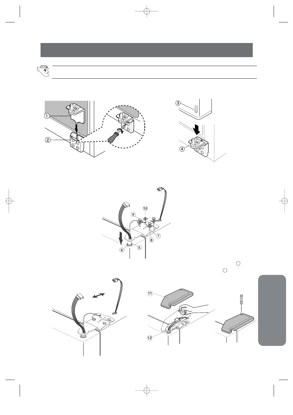 Reattaching the refrigerator doors, Inst alla tion instructions, Reattaching the refrigerator door | Samsung SRS620DW User Manual | Page 25 / 36