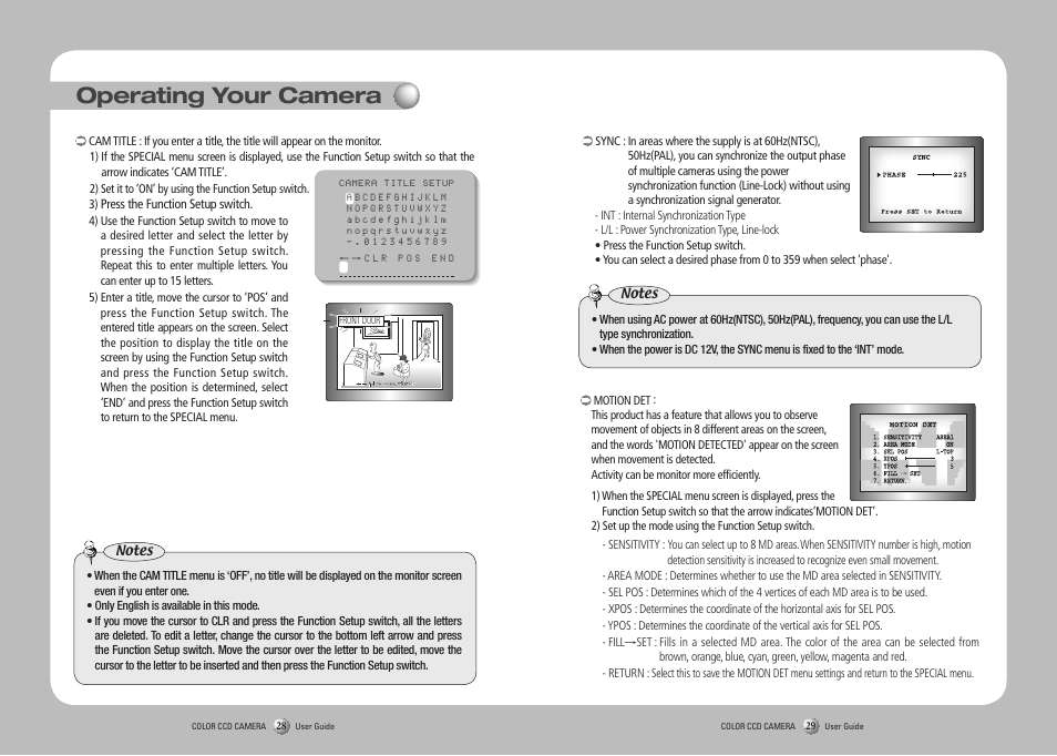 Operating your camera | Samsung SOC-4160 User Manual | Page 15 / 19