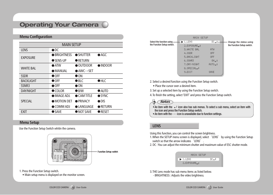 Operating your camera | Samsung SOC-4160 User Manual | Page 9 / 19