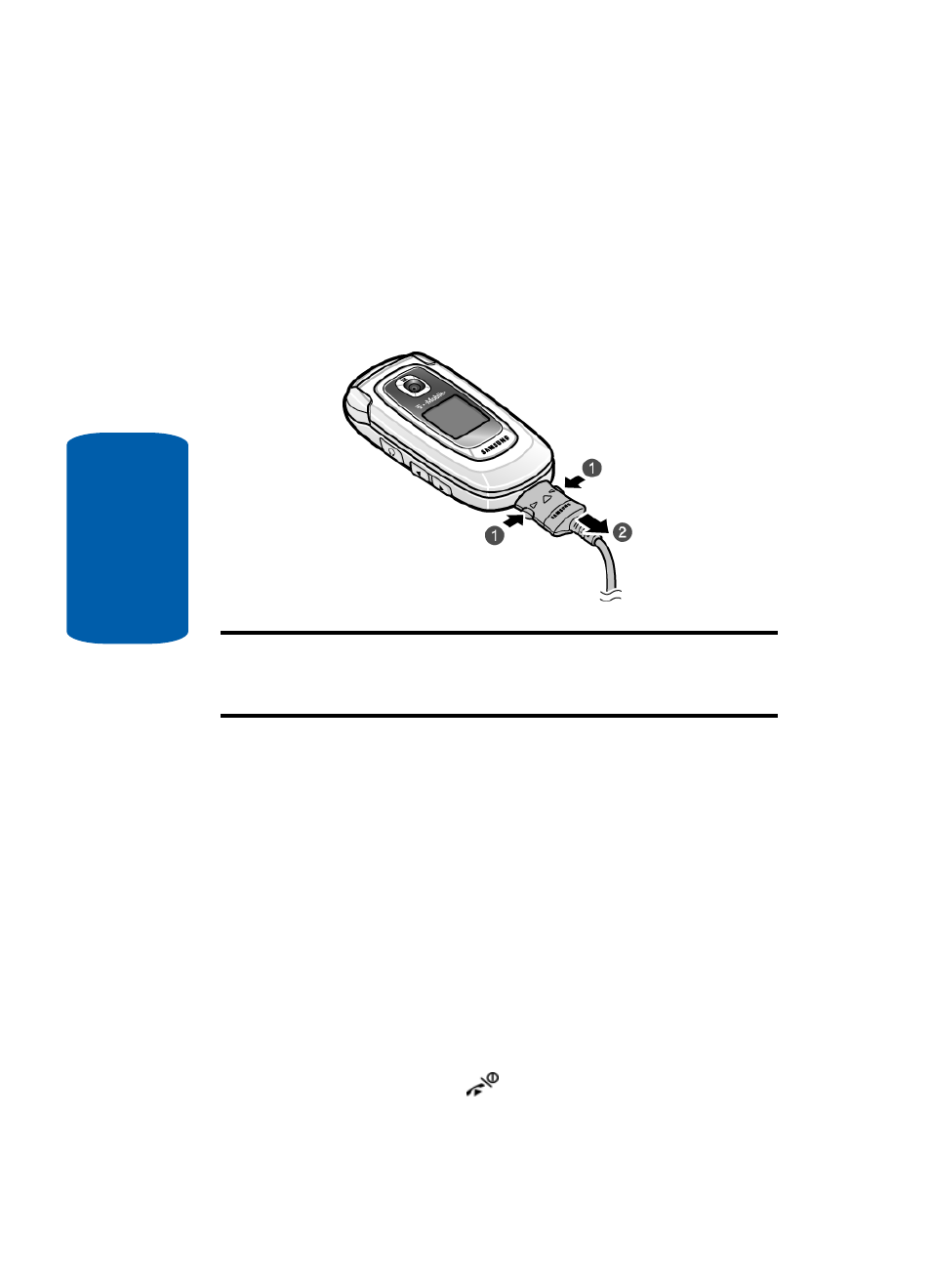 Low battery indicator, Switching the phone on or off | Samsung SGH-t609 User Manual | Page 14 / 214