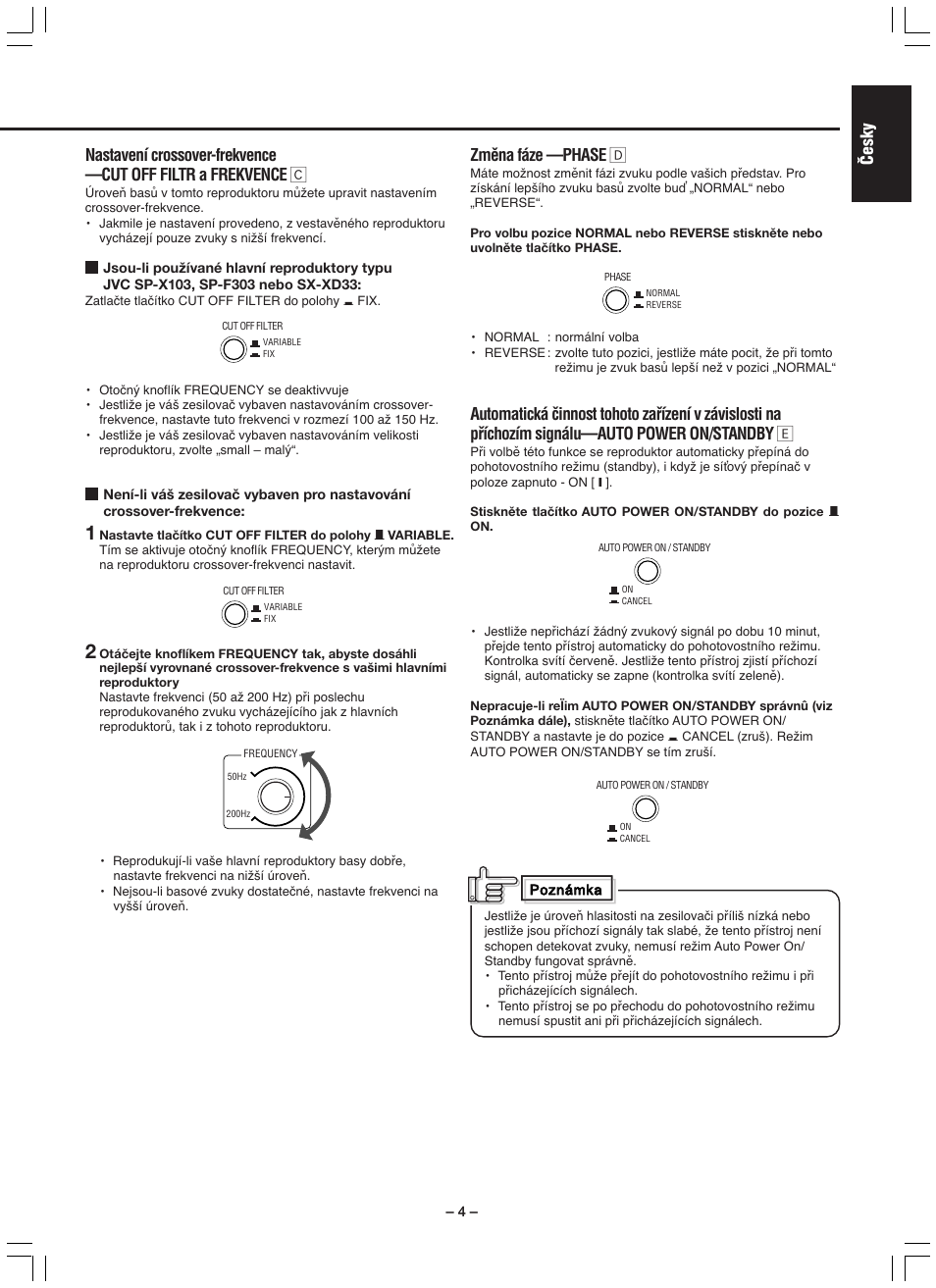 Âesky, Zmûna fáze —phase î | JVC SP-DW103 User Manual | Page 7 / 28