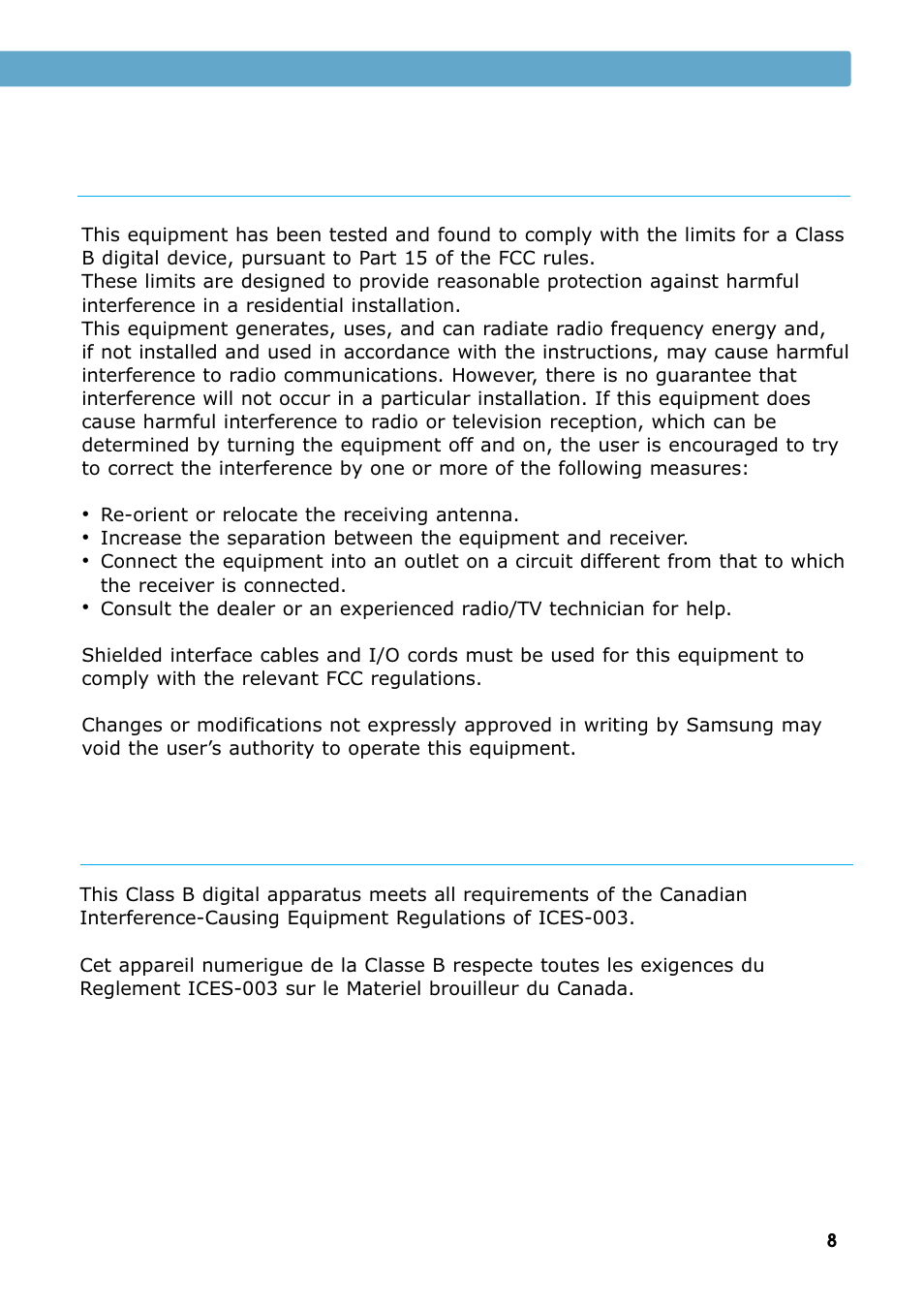 Fcc compliance, Ic compliance notice, Environmental and safety consideration | Samsung ML 7300N User Manual | Page 10 / 174