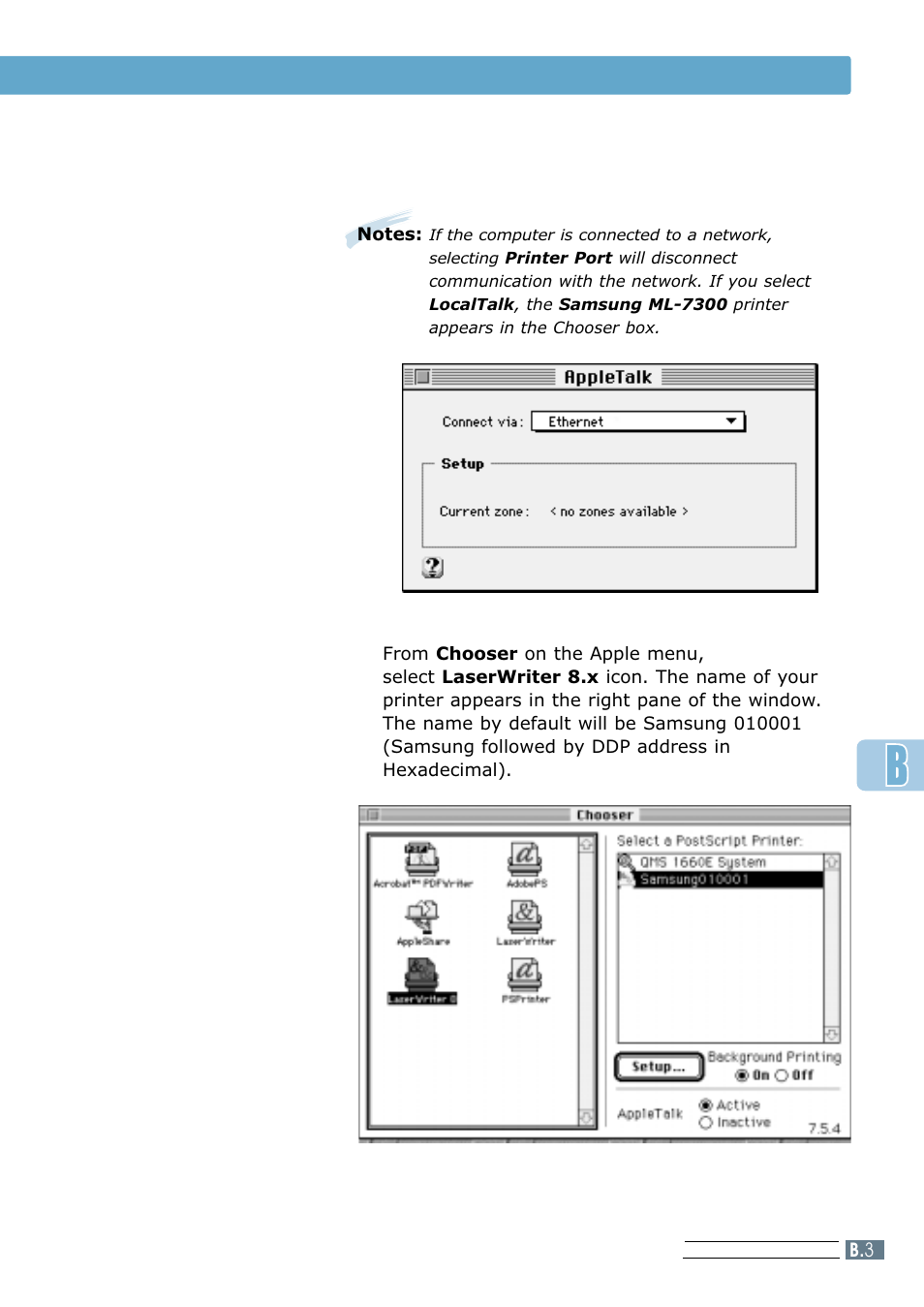 Installing software, B. 3 | Samsung ML 7300N User Manual | Page 124 / 174