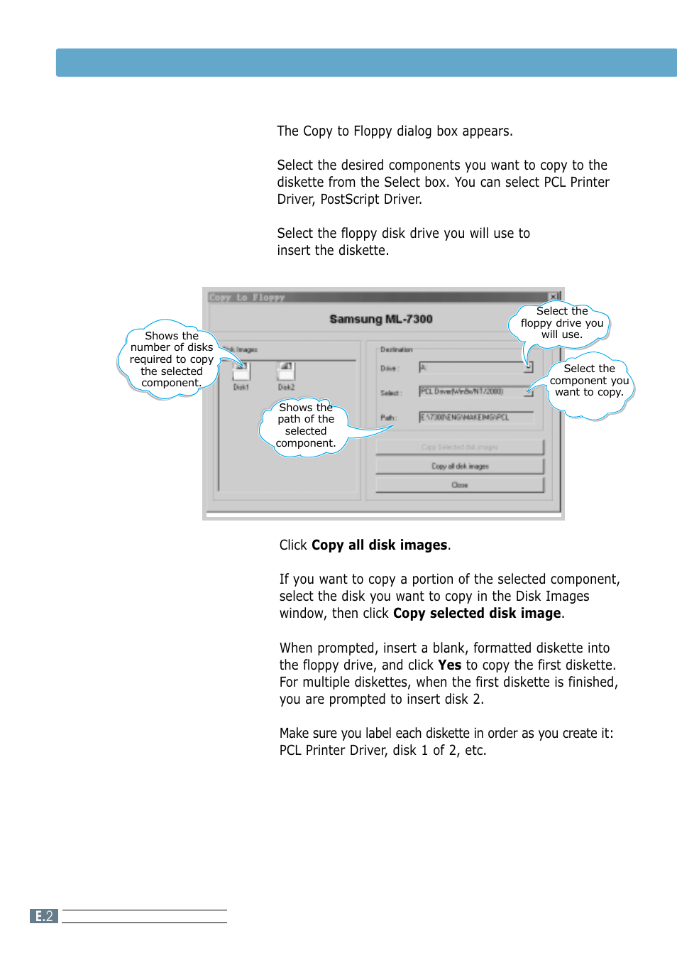 Making installation diskettes, E. 2 | Samsung ML 7300N User Manual | Page 141 / 174