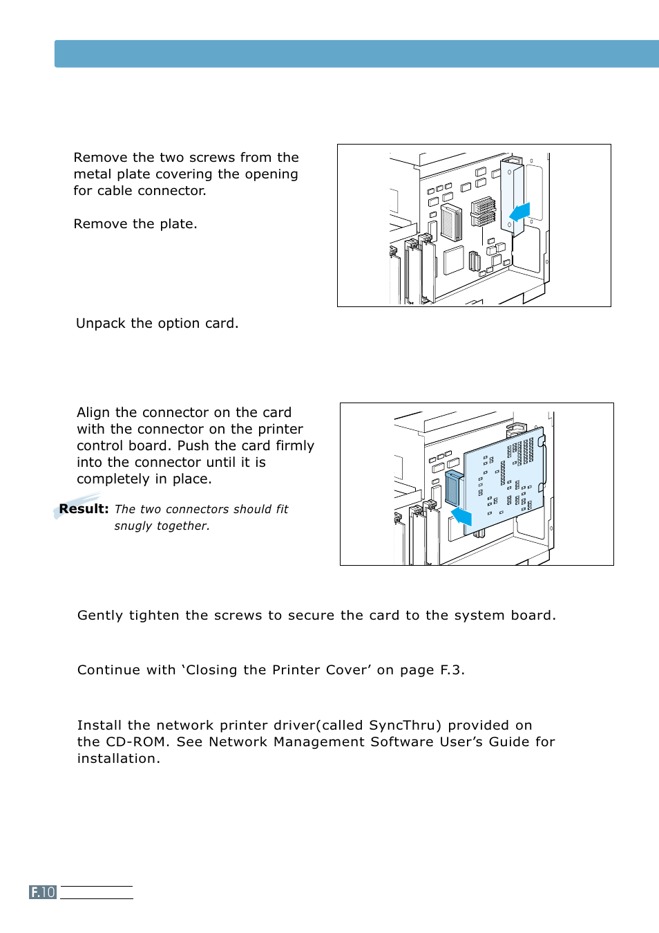 Network option card | Samsung ML 7300N User Manual | Page 153 / 174