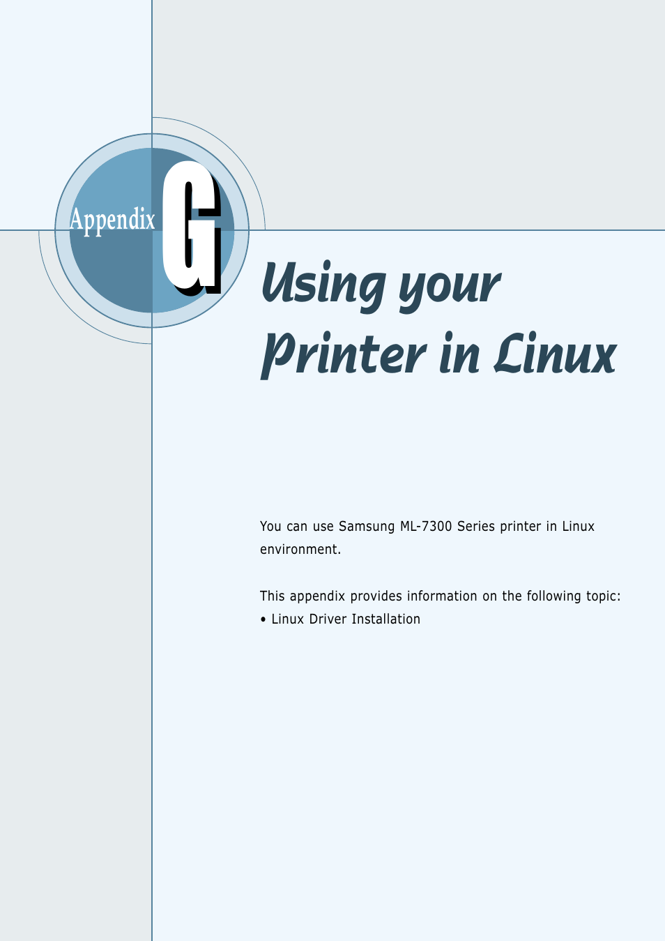 Using your printer in linux | Samsung ML 7300N User Manual | Page 167 / 174