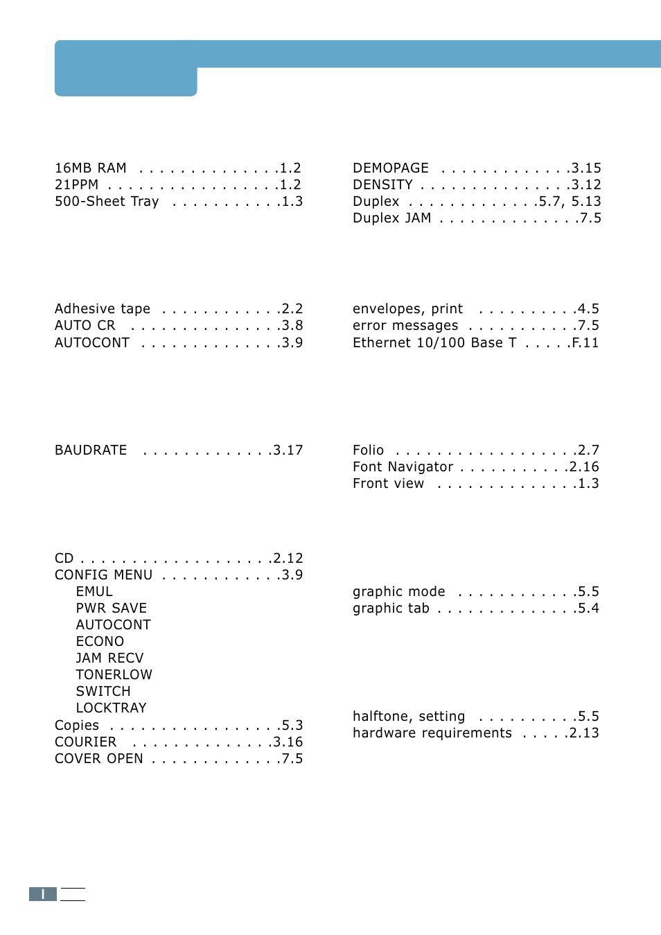 Index, Numeric | Samsung ML 7300N User Manual | Page 171 / 174