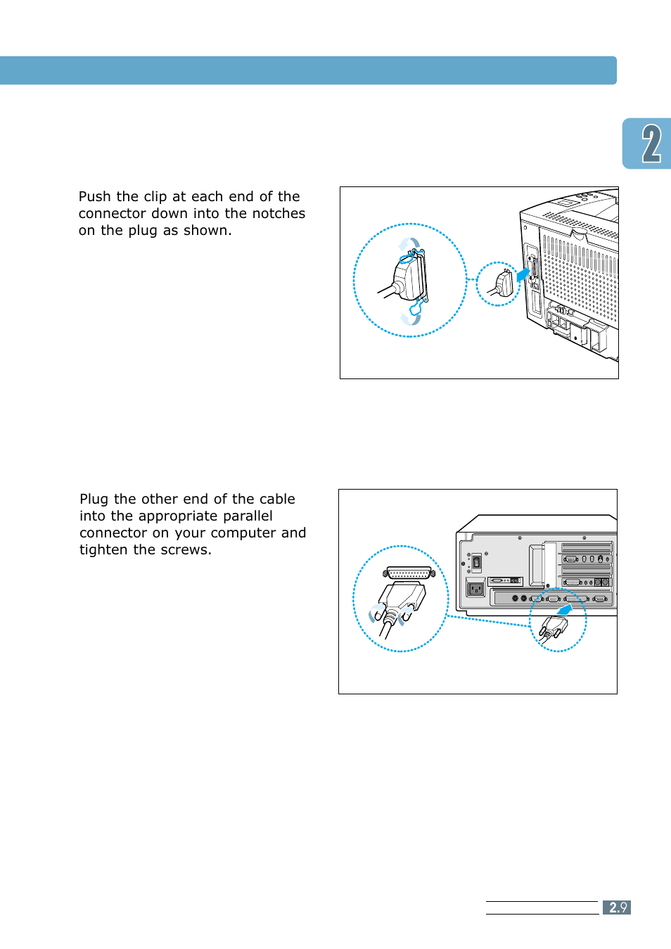 Connecting the parallel cable 3 | Samsung ML 7300N User Manual | Page 26 / 174