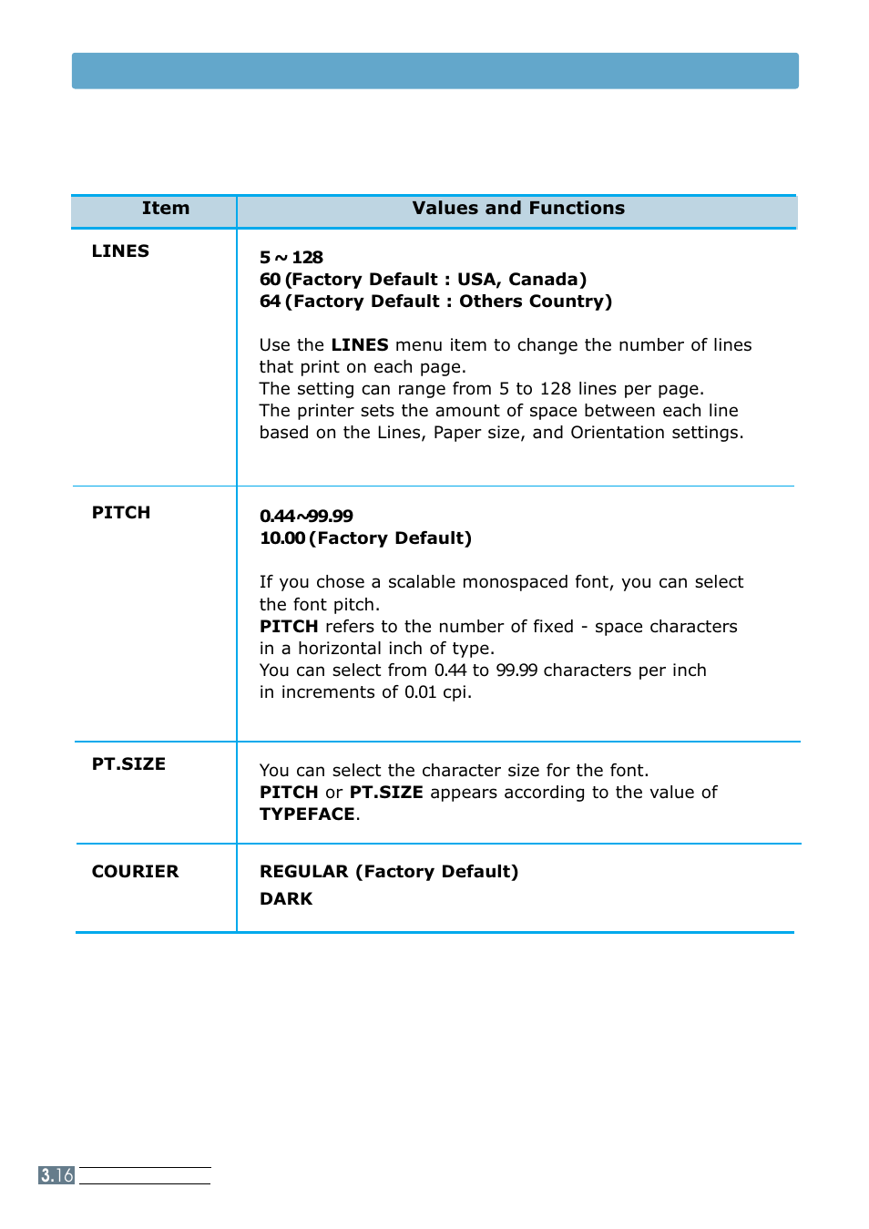 Pcl menu | Samsung ML 7300N User Manual | Page 51 / 174