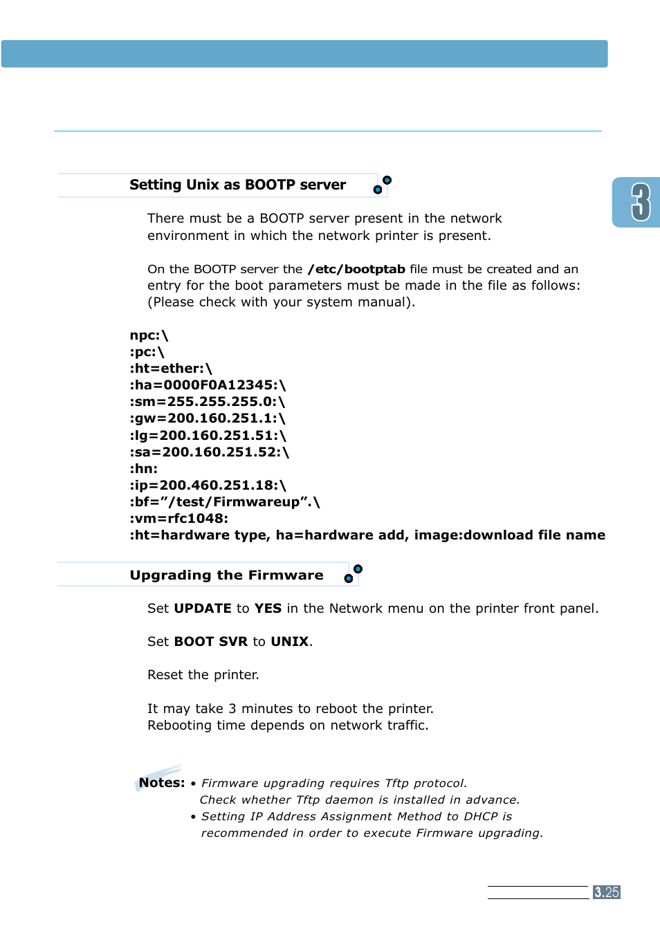 Upgrading the firmware in a unix environment, Network menu | Samsung ML 7300N User Manual | Page 60 / 174