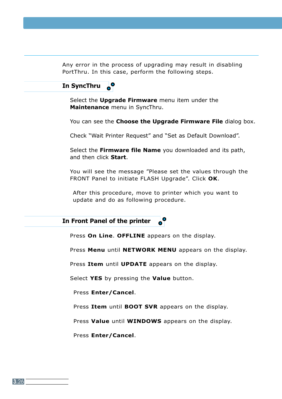 Upgrading the firmware in abnormal cases, Network menu | Samsung ML 7300N User Manual | Page 61 / 174