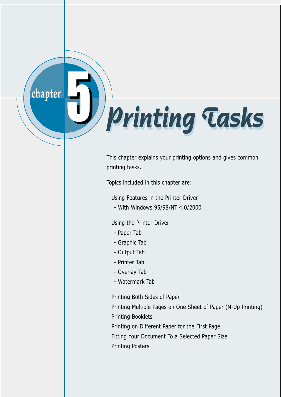 Printing tasks | Samsung ML 7300N User Manual | Page 73 / 174