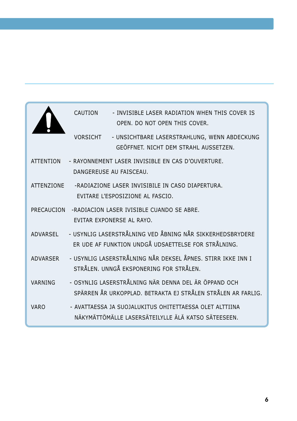 Laser caution label, Environmental and safety consideration | Samsung ML 7300N User Manual | Page 8 / 174