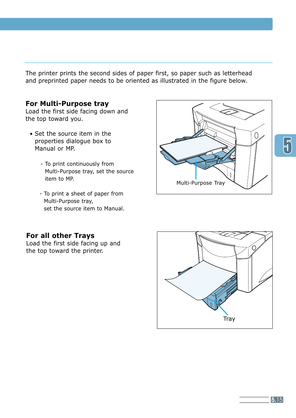 Paper orientation for printing both sides of paper, Printing both sides of paper | Samsung ML 7300N User Manual | Page 88 / 174