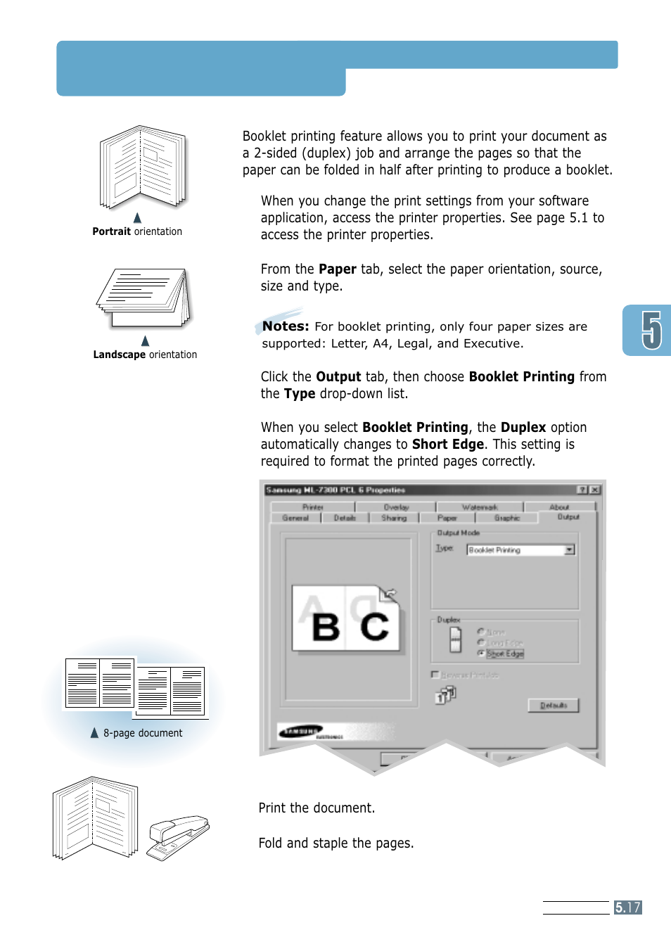 Printing booklets | Samsung ML 7300N User Manual | Page 90 / 174